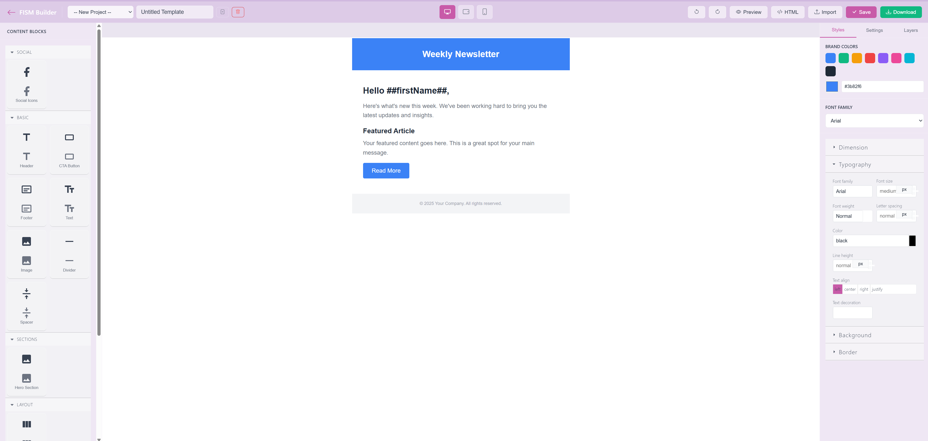 Template Builder View