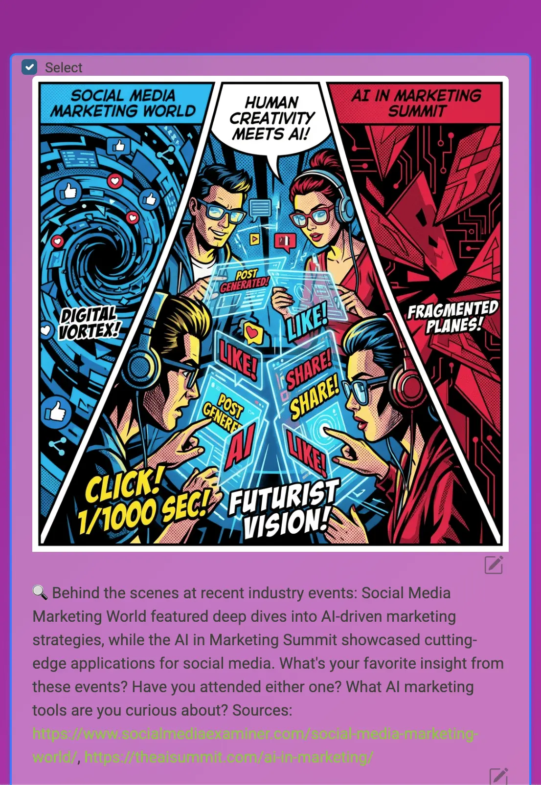 AI-generated social media post example 1