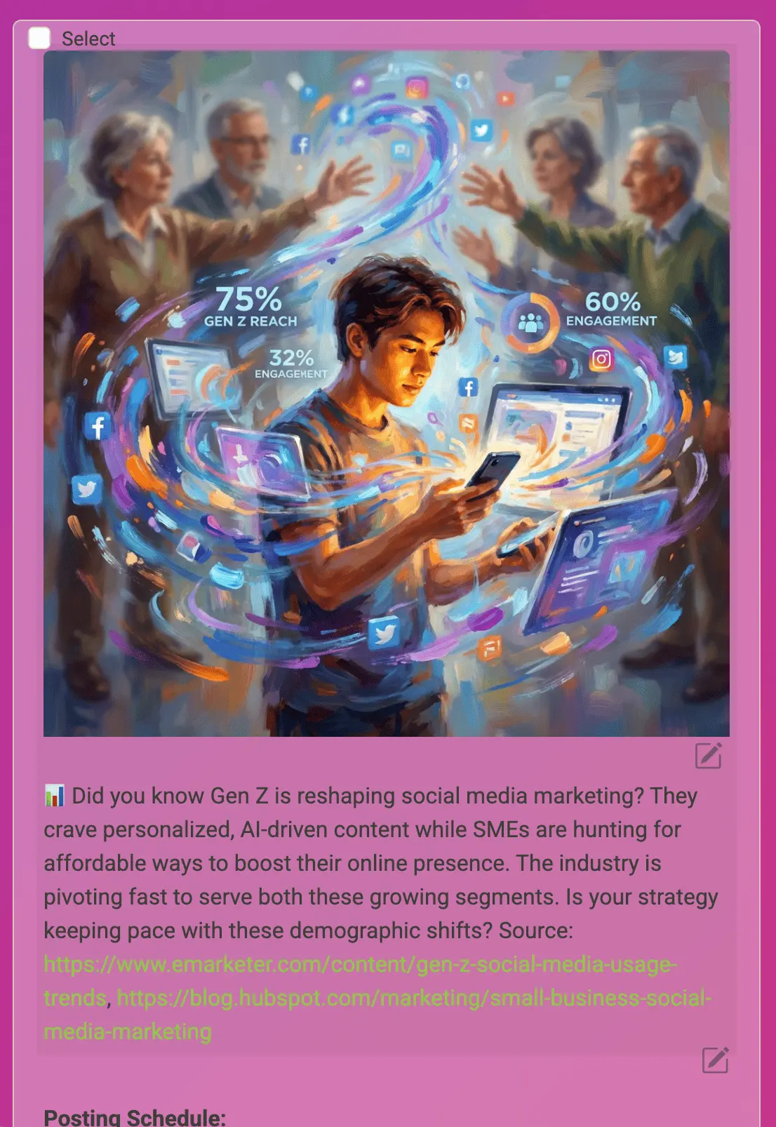 AI-generated social media post example 5